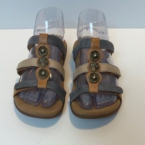 Taos Prize 4 Women’s Sandals Leather Slip On Size 7 Adjustable Strap Shoes